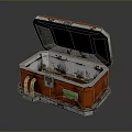 Orange Daily Life Supplies Box With Open Lid Rust And Green