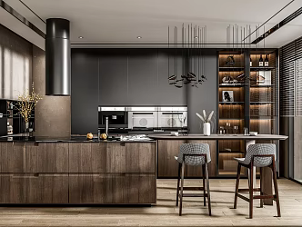 Open kitchen Modern kitchen 3d model