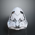 White Modern Helmet With Geometric Patterns And Structured Sleek Surface Design 3d model