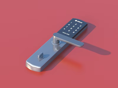 Modern Electronic Door Lock With Digital Keypad And Metal Handle For Home Security 3d model