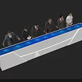 Modern Exhibition Reception Desk With LED Display For Business Event Attendees