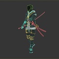 Modern game character warrior samurai soldier fencer fencer player guard 3d model