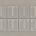 White Louvered Cabinet Doors With Various Styles Arched Top And Vertical Slats