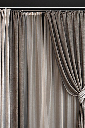 modern curtain cloth curtain 3d model