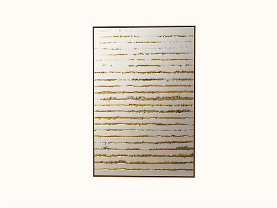 Abstract Painting With Golden Stripes On White Background For Modern Interior Decor 3d model