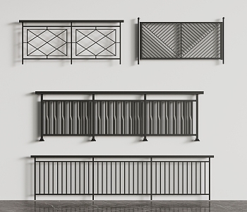 Wrought Iron Railing 3d model