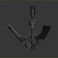 Detailed Classic Revolver Weapon With Open Cylinder Bullets And Shiny Metal Parts