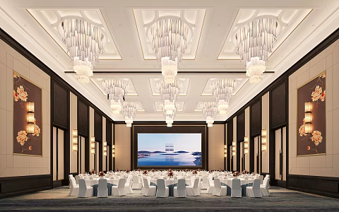 Modern Hotel Ballroom 3d model