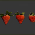 Fresh Red Strawberries With Green Leaves On Black Background With Reflections