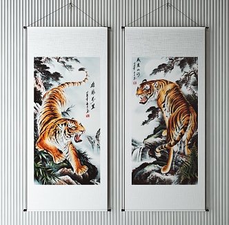 New Chinese Animal Painting Decorative Painting 3d model