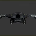Futuristic Sci Fi Character In Gray Tight Fitting Armored Suit With Straps And Boots