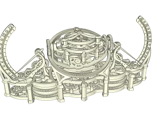 Modern clock tourbillon 3d model