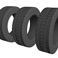 Three Black Tires Featuring Deep Tread Pattern And Sturdy Sidewalls For Vehicles 3d model