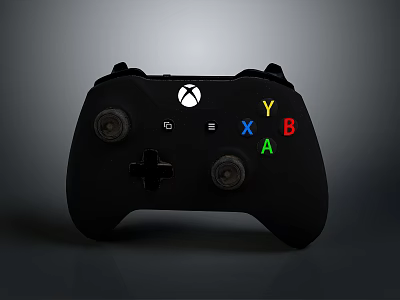 Xbox Wireless Game Controller With Black Design And Colorful ABXY Buttons 3d model