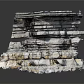 Garden Landscape Featuring Stacked Rockery With Natural Textures And Layered Structure