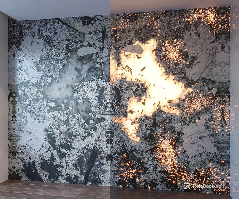 Contemporary Background Wall With Unique Textured Design And Decorative Elements 3d model 