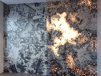 Contemporary Background Wall With Unique Textured Design And Decorative Elements 3d model