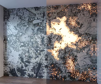 Contemporary Background Wall With Unique Textured Design And Decorative Elements 3d model