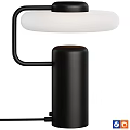 Modern Desk Lamp With White Lampshade And Black Base For Home Office Decoration