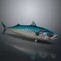 Shiny Blue Green Striped Fish Decorative Model For Household Interior Decoration