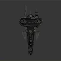 Futuristic Sci-Fi Spaceship 3D Model With Detailed Metallic Structure And Bright Lights