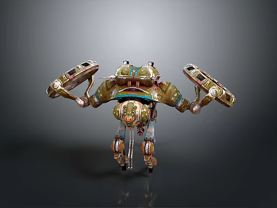 Intricate Mechanical Robotic Device With Multi Armed Metal Structure And Detailed Joints 3d model