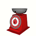Red Commercial Countertop Scale With Metal Bowl And Measurement Dial