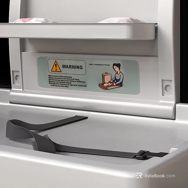 Children's Bed with Safety Warning Label and Secure Straps for Toddler Safety 3d model 