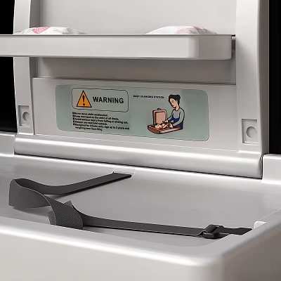 Children's Bed with Safety Warning Label and Secure Straps for Toddler Safety 3d model