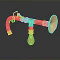Creative Computer Component Structure With Pink Pipes Bulb And Horn Shaped Parts