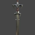 Detailed Ornate Medieval Sword With Wooden Handle And Sharp Metal Blade