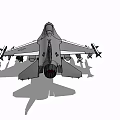 Single Seat Fighter Jet With Deployed Landing Gear And Weapons Payload 3d model