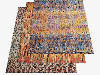 Vibrant Square Rugs With Colorful Abstract Patterns And Modern Design Elements 3d model
