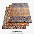 Vibrant Square Rugs With Colorful Abstract Patterns And Modern Design Elements 3d model