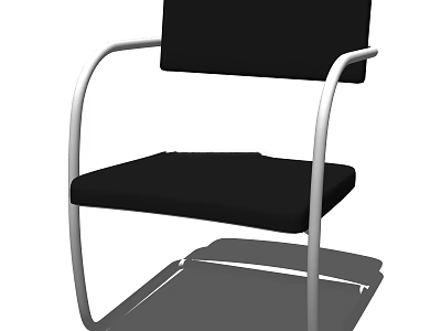Modern Office Chair With Black Padded Seat Back And Silver Metal Frame 3d model