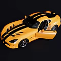 Stunning Yellow Two Door Sports Car With Aerodynamic Body And Black Background