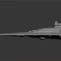 Detailed Scale Starship Model With Triangular Design For Cosmic Aerospace Enthusiasts