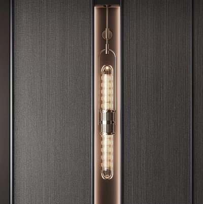 Elegant Modern Wall Lamp With Sleek Metal Structure And Warm Lighting Effect 3d model