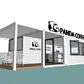 Modern Container Building Cafe Building Container Cafe 3d model