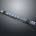 Silver Metallic Cylinder Tool With Black Grip And Smooth Reflective Surface