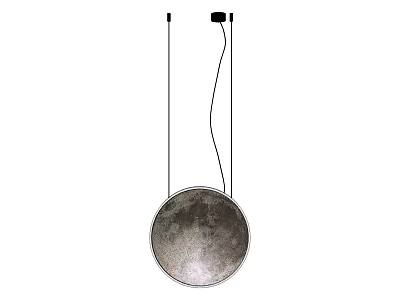 Modern Round Moon Surface Ceiling Light With Hanging Design And Textured Finish 3d model