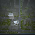 Aerial Urban Planning View With Skyscrapers Roads Green Spaces And Waterfront Layout Design