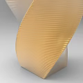 Unique Modern Golden Metallic Decorative Ornament Set With Twisted Textured Design