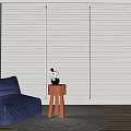 venetian curtain fabric curtain folding curtain shangri-la curtain honeycomb curtain single lazy person sofa side table 3d model