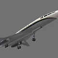 Modern Streamlined Private Jet With White And Dark Exterior Design 3d model