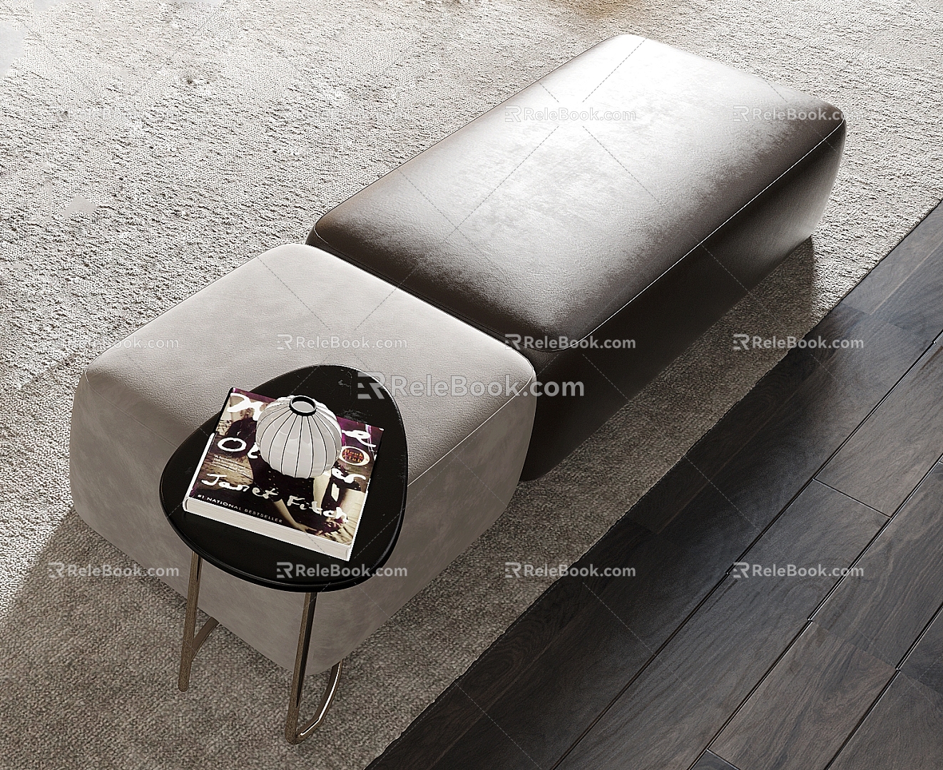 Modern sofa stool 3d model