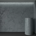 Gray Concrete Cylindrical Component With Textured Surface Against Wall In Modern Design 3d model