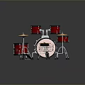 Complete Drum Set With Drums Cymbals Stool And Metal Stands Equipment