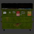 Rusty Green Waste Bin As Essential Household Item With Black Lid And Stickers
