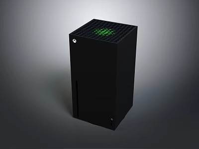 Modern Black Electronic Appliance With Top Grille Green Indicators And Compact Design 3d model